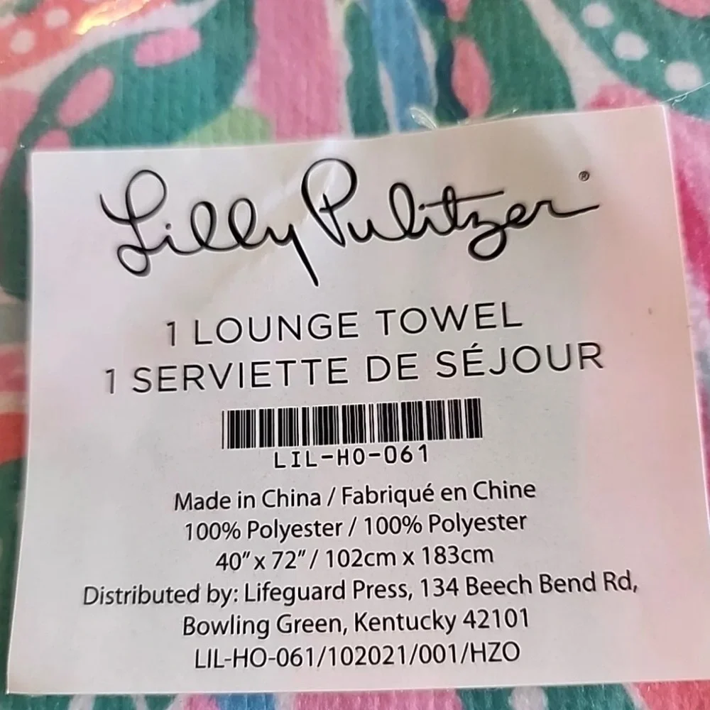 New Lilly Pulitzer Lounge Towel/ Beach Blanket 70”x 42”
